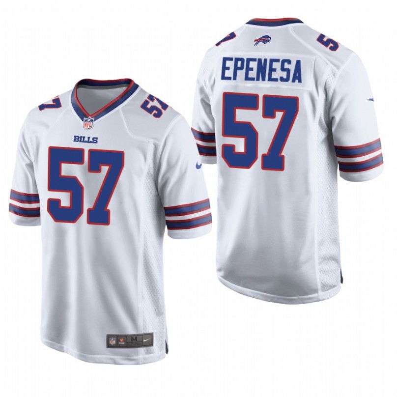 Men Buffalo Bills #57 Epenesa Nike White Game NFL Jersey